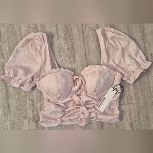 H&M Light Pink Ruffled Bra Top